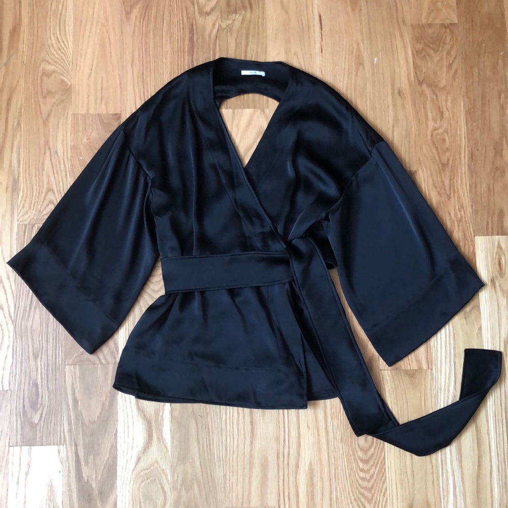 EDUN satin open back kimono